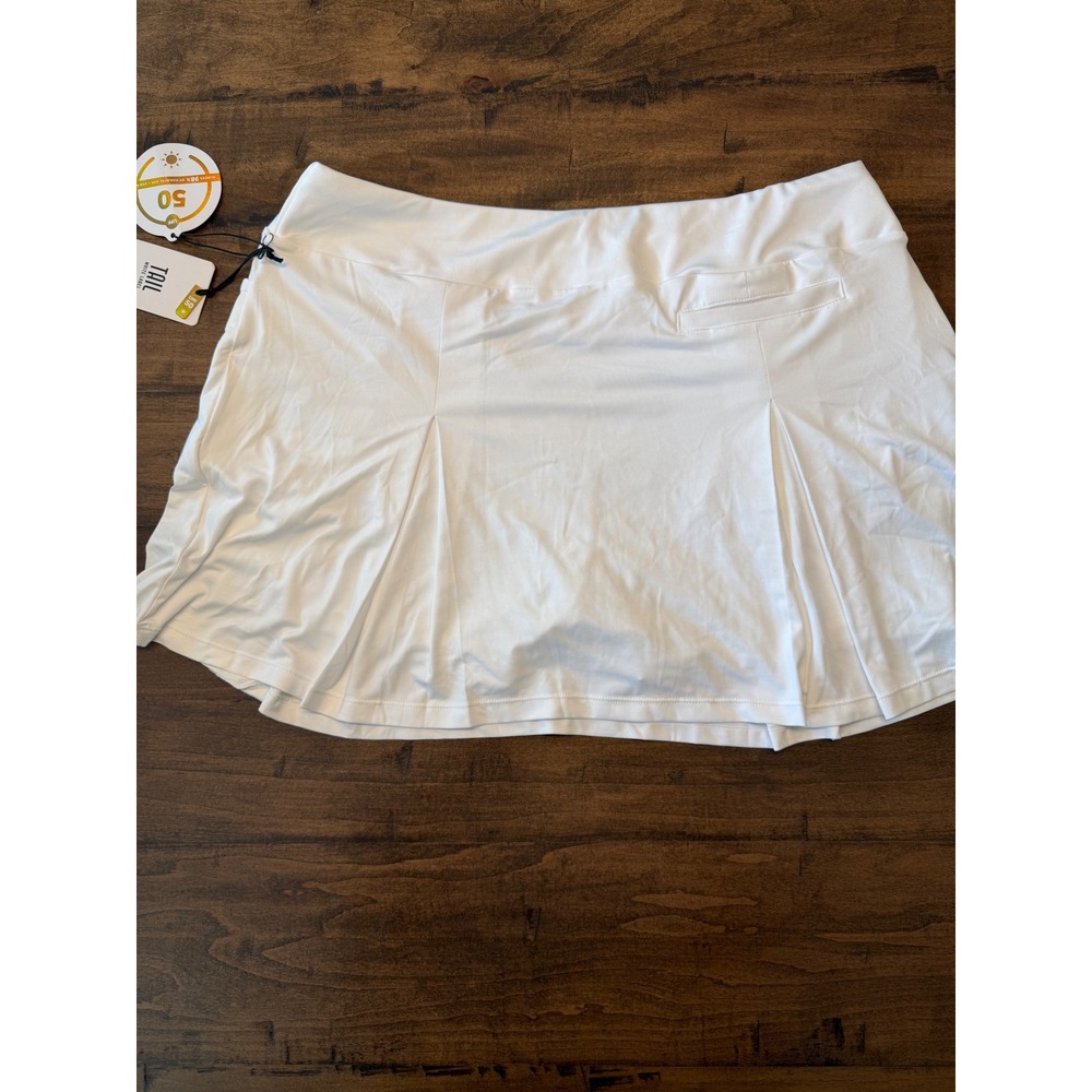 Tail White Label Womens Pleated Tennis Golf Skort White UPF 50 Size L New
